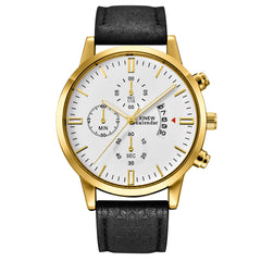 Men's Wristwatch Sport Stainless Steel Case Leather Band Quartz Analog Watch Man relojes hombre 2019 erkek kol saati