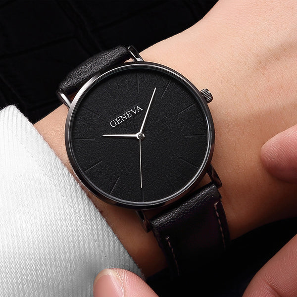 Men's Wrist Watch Leather Military Casual Analog Quartz Business Wristwatch Mens big dial watches for men relogio masculino