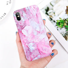 Marble Texture Rock Stone phone Case For iphone X 6 6S 7 8 Plus Colorful Art Blue Pattern Soft IMD Cover Cases Shell
