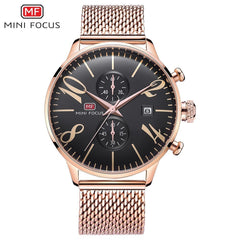 MINI FOCUS Top Brand Luxury Stainless Steel Wrist Watch Men Sports Watches Famous Male Clock Quartz Watch Mens Relogio Masculino