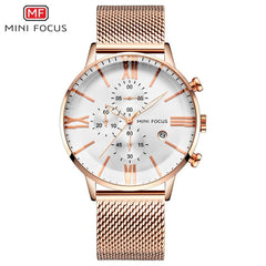 MINI FOCUS 3 Eyes Chronograph Watches Men Luxury Brand Sports Men's Watches Quartz Watch Man Fashion Stainless Steel Auto Date