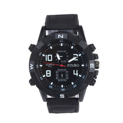 Men's Wristwatch Luxury Canvas strap Large Dial Military Sport Quartz Watch Man Watches Mens 2019 erkek kol saati