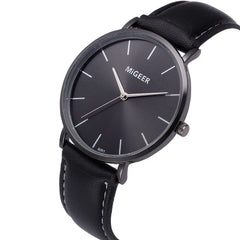 DISU Men Wrist Watch Design Leather Retro Leather Band Analog Alloy Quartz watch man unique watch for men relogios masculino