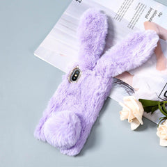TIKIITAKA Plush Warm Phone Case for iPhone XS Max XR X Case 3D Rabbit Ears Furry fluffy Fur Cover for iPhone 6 6S 7 8 Plus Cases