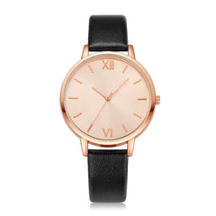 Fashion Women's Watch  Rose Gold Dial Leather Strap Wristwatch Ladies Watches Simple Casual Quartz Clock Relogio Feminino@50