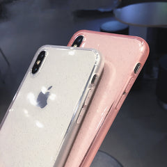 Glitter Powder Shockproof Transparent Silicone Phone Case For iPhone X XS XR XS Max 8 7 6 6S Plus Clear protection Back Cover