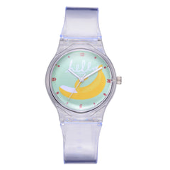 Fresh Simple Fruit Pattern Watch Silicone Transparent Unique Strap Montre Femme Acier Inoxydable Zegarek Damski Clock @50