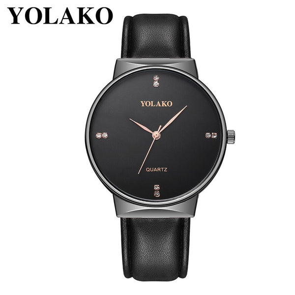 YOLAKO Men's Wrist Watch Casual Quartz Leather Band Strap Analog watch man watches mens 2019 men wristwatch clock