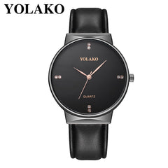 YOLAKO Men's Wrist Watch Casual Quartz Leather Band Strap Analog watch man watches mens 2019 men wristwatch clock