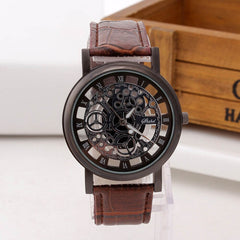 DISU Men Watch Stainless Steel Quartz Military Sport Leather Band Watch Man vintage men wristwatch clock mens watches