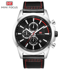MINI FOCUS Sports Watches Mens 2019 Wristwatch Quartz Watches Men Luxury Brand Waterproof Leather Watch Strap Fashion Male Clock