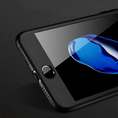 360 Degree Full Cover Anti-fall Phone Case For iPhone 6 6S Plus X Xs Max Xr 7 8 Plus With Tempered Glass Case Hard PC Shell Capa