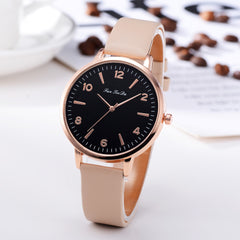 Best Selling Women Watches Black Scale Dial Ladies Simple Quartz Wristwatch Many colours Leather Strap Clock  Zegarki Damski @50