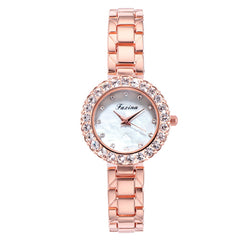 Rose Small And Exquisite Women's Models With Rhinestone Ladies Watches Fashion Luxury Wristwatch Clock Durable Watch Saat@50