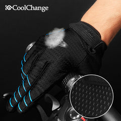 CoolChange Windproof Cycling Gloves Full Finger Sport Riding MTB Bike Gloves Touch Screen Winter Autumn Bicycle Gloves Man Woman