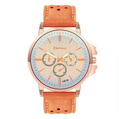 DISU Men Wrist Watch Retro Design Leather Band Analog Alloy Quartz Watch Man new arrival in men wrist watches wristwatch mens