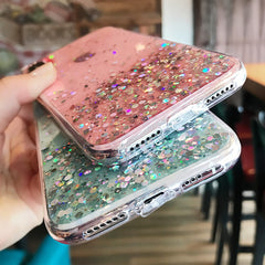 Fashion Glitter Bling Star Phone Cases For iphone 11 Pro MAX XS Max XR X 8 7 6 6SPlus Soft TPU Shining Sequins Transparent Cover