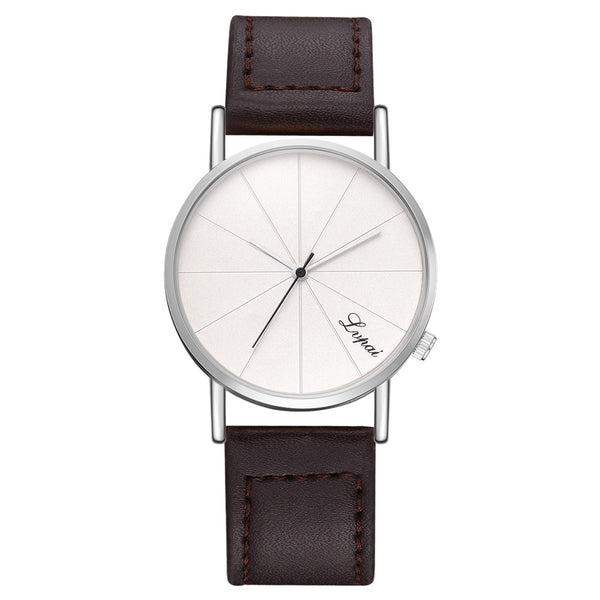 Trend Mens Watch Thin Disc Fashion Quartz Wristwatch Business Leather Strap Classic Male Clock Handsome Relojes Para Hombre@50