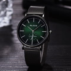 FanTeeDa Men Wristwatch Fashion Luxury Mesh Belt Double Eye Dial Analog Quartz Watch Man Watches Mens 2019 relojes para hombre