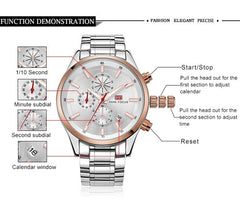MINI FOCUS Luxury Brand Men Watches Stainless Steel Sports Watch Men Waterproof Analog Quartz Wristwatch Mens Relogio Masculino
