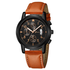 Men's Watch Fashion Luxury Leather Band Date Analog Quartz Diamond Watch Man new arrival in men wrist watches relogio masculino