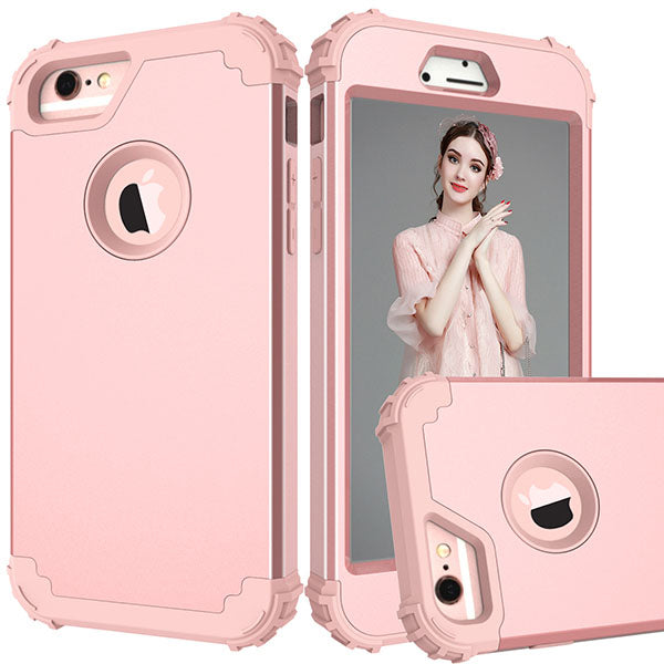 360 Full Body Protective Phone Cases For iPhone 7 6 6s Plus Case Durbale 3 in 1 Hybrid PC+TPU Cover Shockproof Armor Screen Film