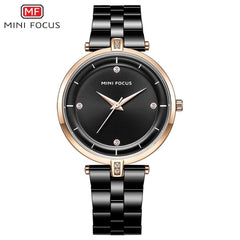 MINIFOCUS Rhinestone Watches Women Fashion Watch 2019 Luxury Brand Quartz Watch Women Stainless Steel Diamond Ladies Wrist Watch