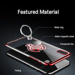 Ultra Thin Transparent Phone Case For iPhone XS MAX XR X 8 7 6 6S Plus Car Magnetic Cases Finger Ring Holder Cover Coque