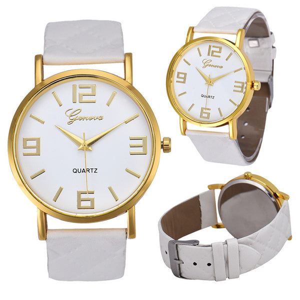 Women's Watches Fashion Geneva Brand Roman Numeral Simple Zegarki Damskie Montre Femme Acier Inoxydable@50