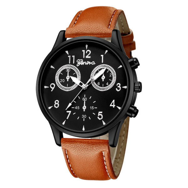 DISU Men's Wrist Watch Leather Military Casual Analog Quartz Business watch man watches mens 2019 relogios masculino