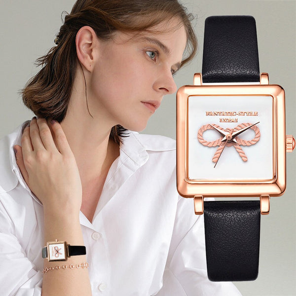 Women's Watches Square Disc  Simple Style Ladies Quartz Wristwatch  LeatherStrap Minimalism Dress Gift Clock Reloj De Mujer@50