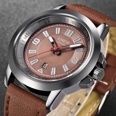 XINEW Man Wrist Watch Quartz Sport Army Military Leather Watch Mens watches mens 2019 men wristwatch clock