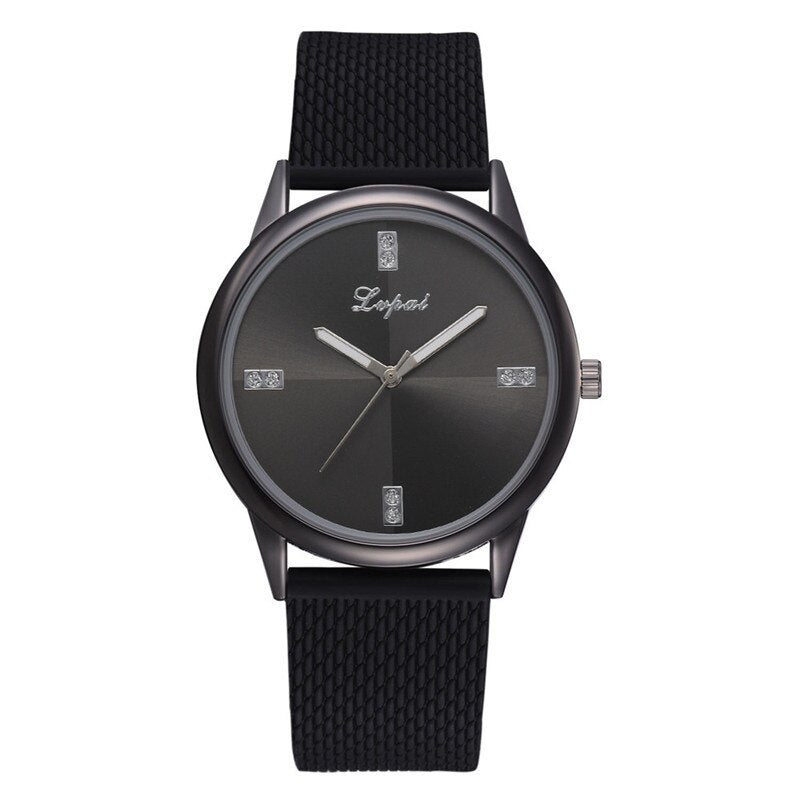 Business Women Watches Black Dial Ladies Quartz Wristwatch High Quality Silicone Strap Temperament Clock Dress Zegarki Damski@50