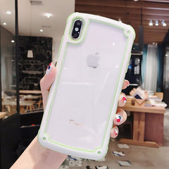 Candy Color Clear Phone Case For iPhone X XS XR XS Max 6 6S 7 8 Plus Shockproof Bumper Silicone Frame Transparent Back Cover