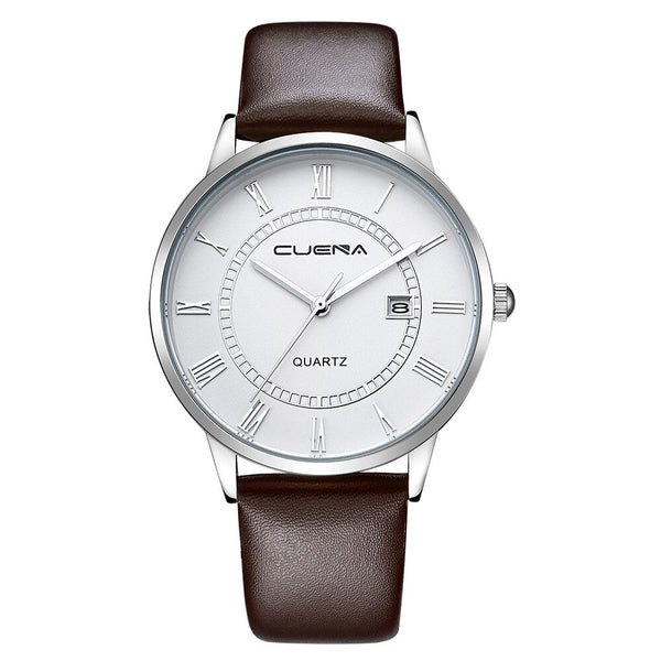 DISU Men Wrist Watch Luxury Quartz Military Stainless Steel Dial Leather Band wristwatch mens watches mens 2019 clock men
