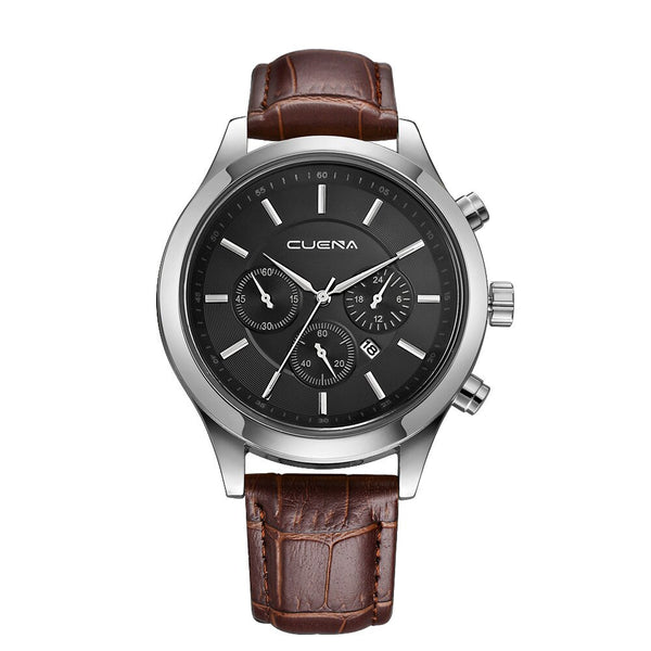 Men's Watch Leather Military Alloy Analog Quartz  Business Date Wristwatch Mens Montre Homme 2019 zegarek meski orologio uomo