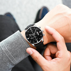Men's Watch Stainless Steel Sport Analog Leather Band Analog Quartz Wristwatch Mens Relojes Hombre 2019 erkek kol saati