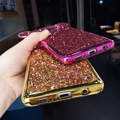 Glitter Powder Sequins Mouse Ear Cases For Samsung Galaxy S9 S10 Plus S10 S10e Electroplated Soft Silicone Shockproof Cover Case