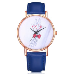 Women Watches Exquisite Cute Deer Pattern Dial Ladies Casual Quartz Wristwatch Simple Leather Strap Clock Dress Reloj Mujer @50