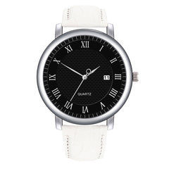 Men's Watch New Fashion High-End Quartz Letter Leather Strap male clock men watches quartzo day date relogios masculinos
