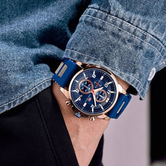 MINI FOCUS Gold Fashion Sports Watch Men Luxury Brand Analog Men's Watches Quartz Watches Man Clock Chronograph Silicone Strap