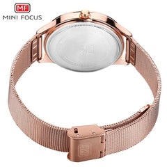 MINIFOCUS Rose Gold Watch Ladies 2019 Fashion Luxury Brand Women Watches Waterproof Female Wristwatch Quartz Hand Watch Woman