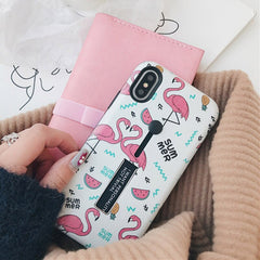 TIKITAKA Summer Fruit Pineapple Phone Case For iphone X 6 6s 7 8 6 6s 7 8 Plus Cactus Hide Ring Stand Holder Cover Coque