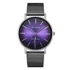 FanTeeDa Men Wristwatch Fashion Luxury Mesh Belt Double Eye Dial Analog Quartz Watch Man Watches Mens 2019 relojes para hombre