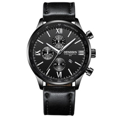 DISU Men Wrist Watch Leather Military Casual Analog Quartz Business watches men wristwatches day date relogios masculino