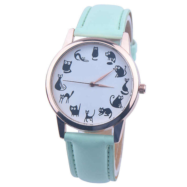 Women's Watches Best Sellers Featured Watch Cute Cartoon Kitten Pattern Romain Horloge Cadeau Montre Femme Acier Inoxydable@50