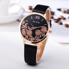 High Quality Women's Watches Plant Pattern Dial Ladies Fashion Quartz Wristwatch Leather FanTeeDa Casual Clock Reloj Mujer @50