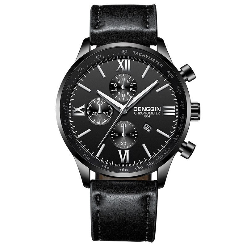 DISU Men Wrist Watch Leather Military Casual Analog Quartz Business watches men wristwatches day date relogios masculino