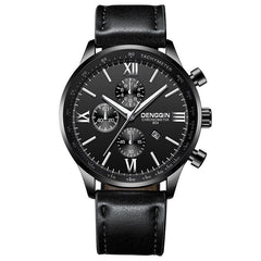 DISU Men Wrist Watch Leather Military Casual Analog Quartz Business watches men wristwatches day date relogios masculino