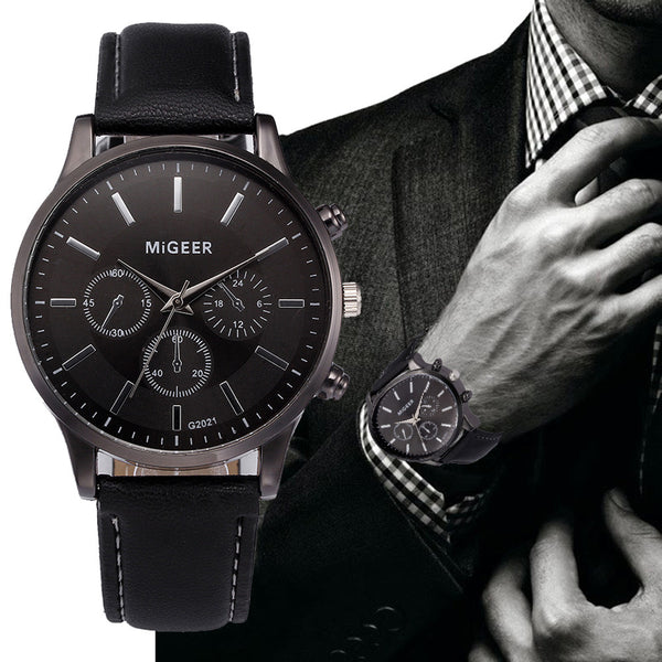Man Wrist Watch Retro Design Leather Band Analog Alloy Quartz Watch Mens watches mens 2019 men wristwatch clock